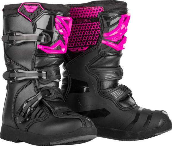 bottes-enfants-noir-rose
